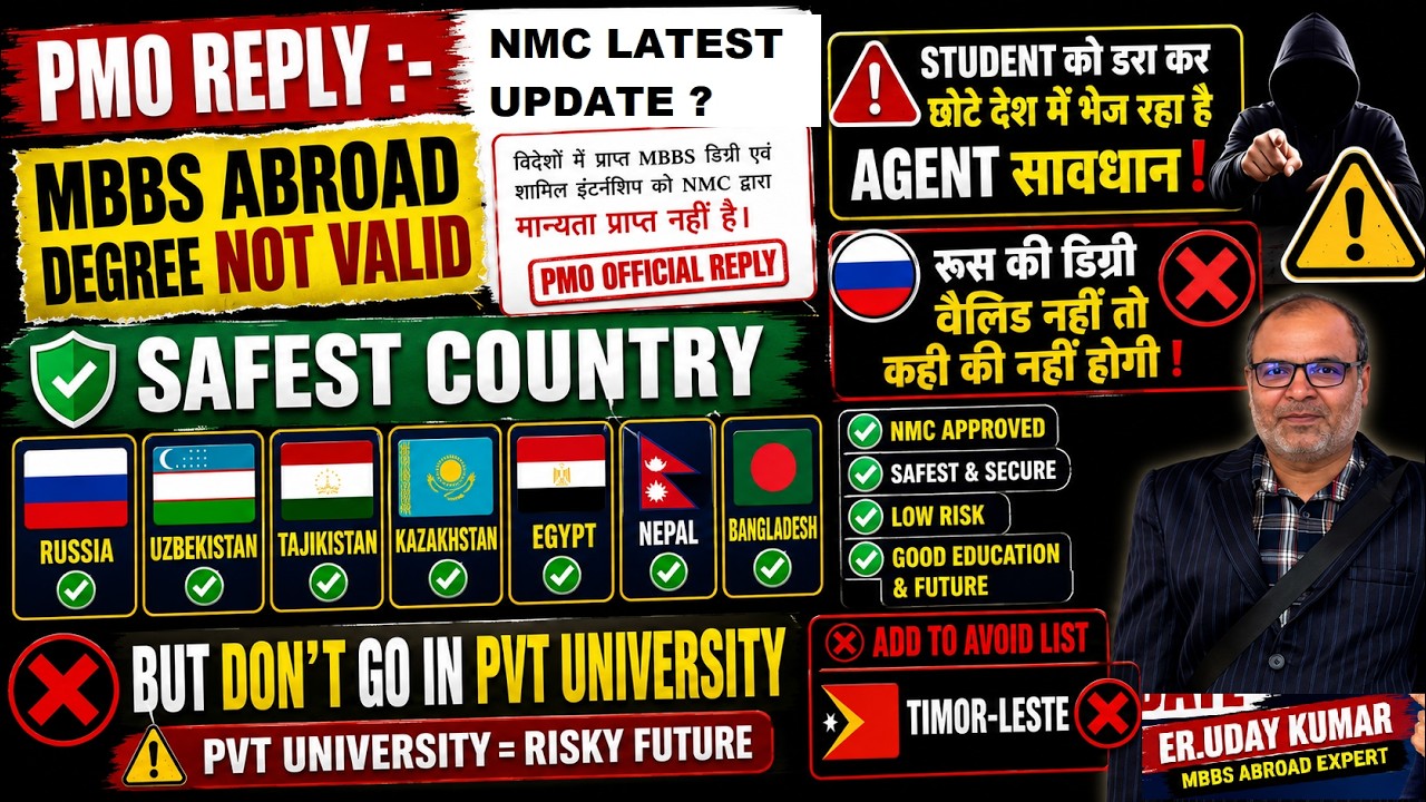 NMC New Update: Is MBBS Abroad Degree Invalid? Safe Countries Now? Uzbekistan Ban Update