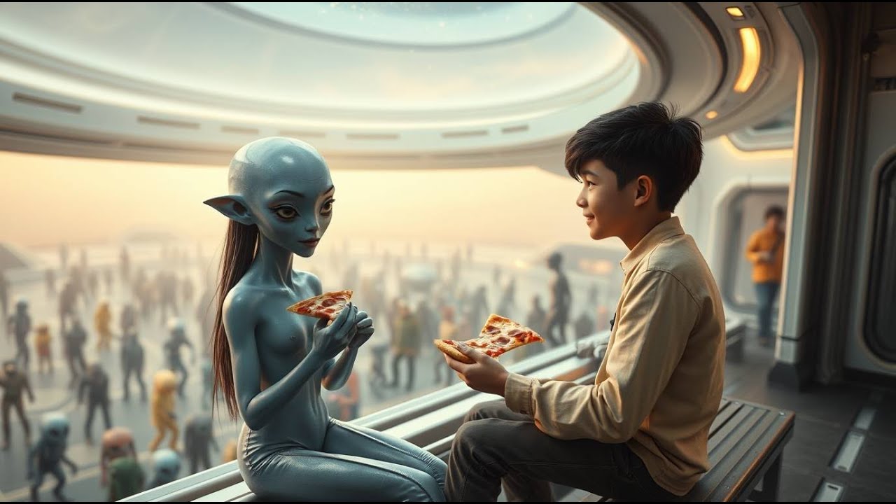 The Alien Girl Sat Alone Every Day — Until A Human Asked, ‘You Like Pizza?’| A Short Sci-fi Story