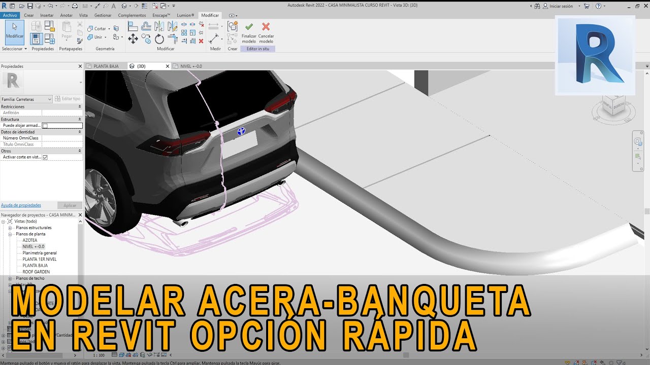 CREAR ACERA EN REVIT  SIDEWALK BANQUETA