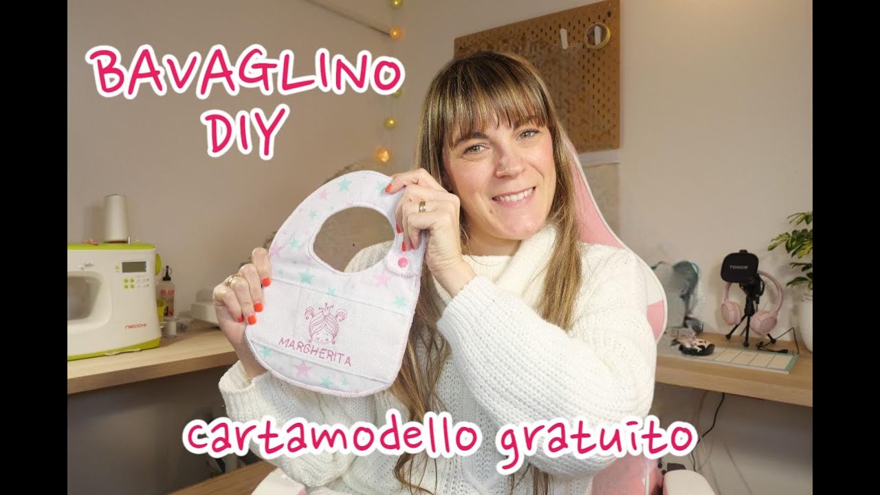 TUTORIAL #44: bavaglino semplice CARTAMODELLO GRATUITO | Easy DIY bib FREE PATTERN
