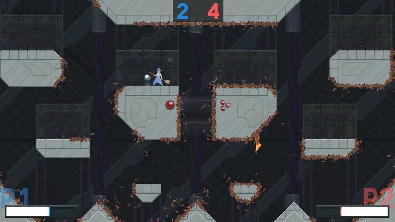 Dustforce multiplayer gameplay (1v1 King of the Hill)