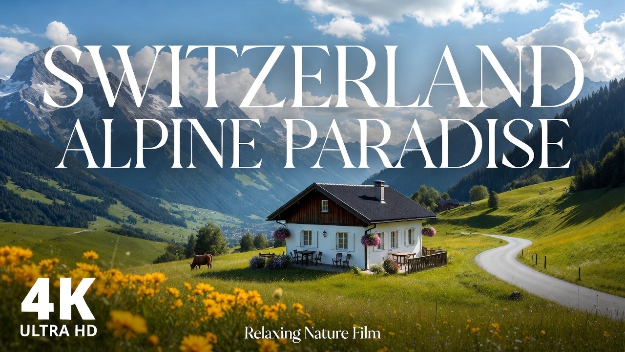 Swiss 4K ,Relaxing Piano with Driving in Switzerland’s Traditional Wooden Villages , TV