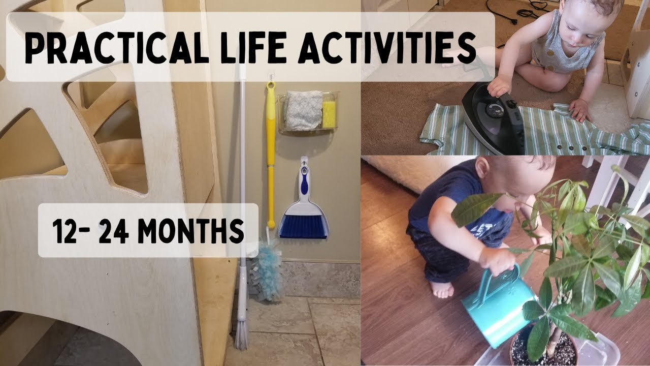 Practical Life Activities for 12-24 months - Montessori at Home for Toddlers - Low to no Cost -Ideas
