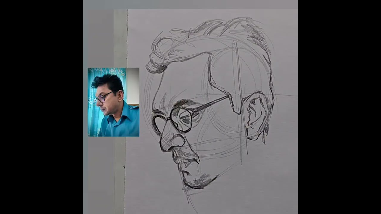Chanchal Chowdhury portrait Drawing with The loomis Method //portrait drawing tutorial for beginners