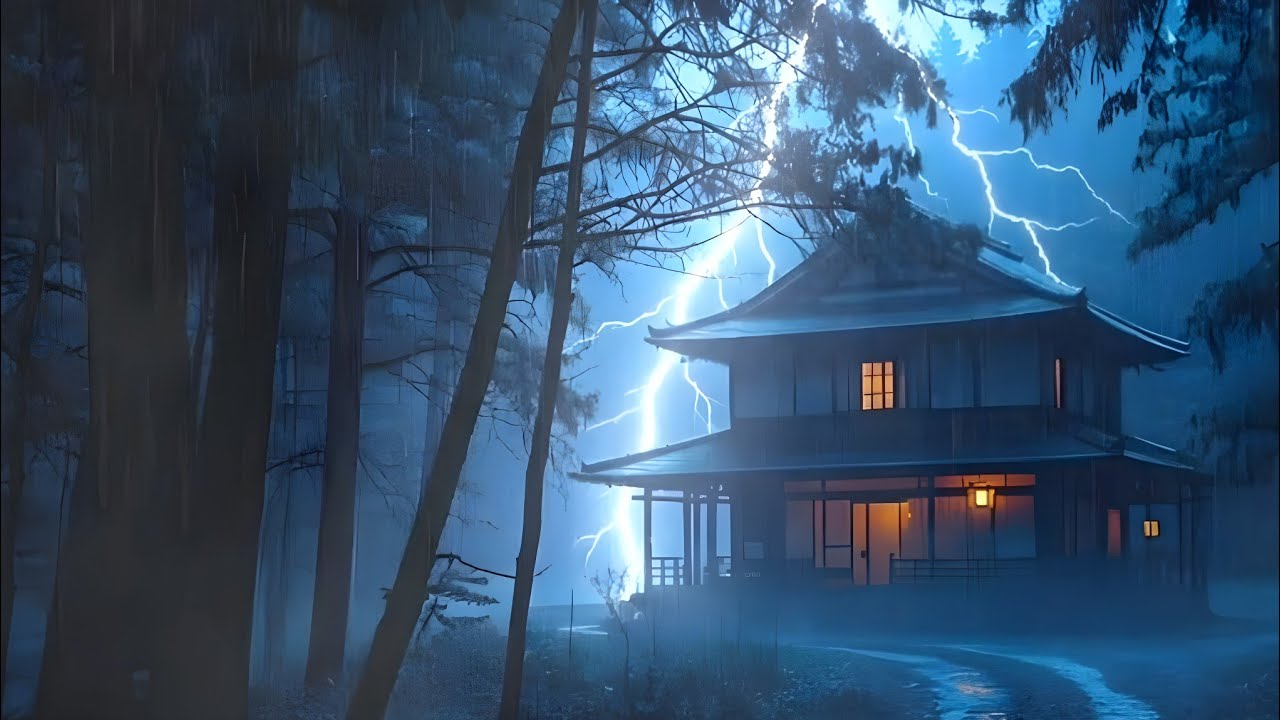Intense Thunderstorm Sounds for Sleep ⚡ Heavy Rain, Powerful Thunder & Lightning