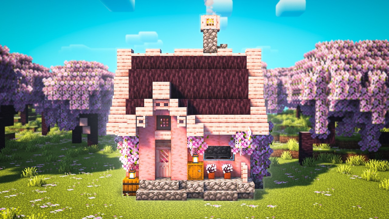 Minecraft | How To Build a Small Cherry House