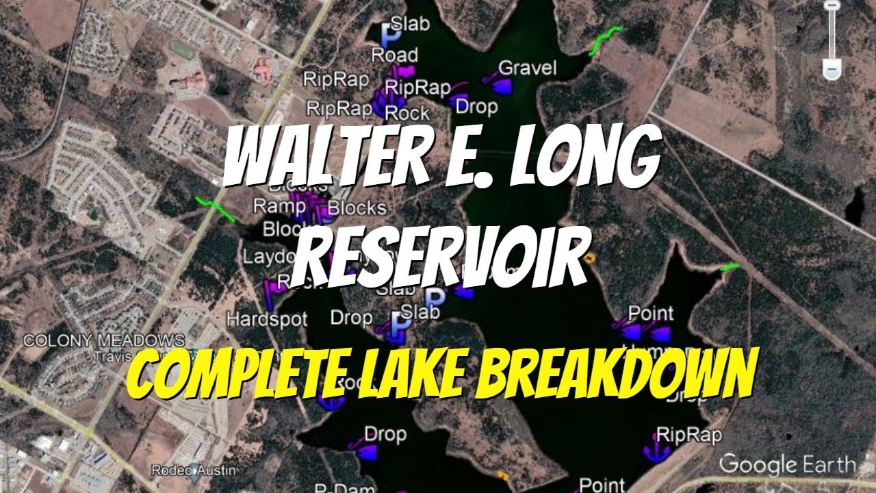 Walter E. Long Reservoir - Full Lake Breakdown - Find the Bass Fast!!