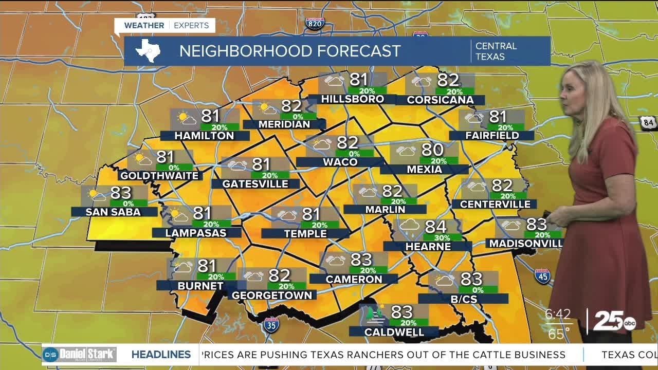Morning fog turns to mostly cloudy, warm and breezy conditions