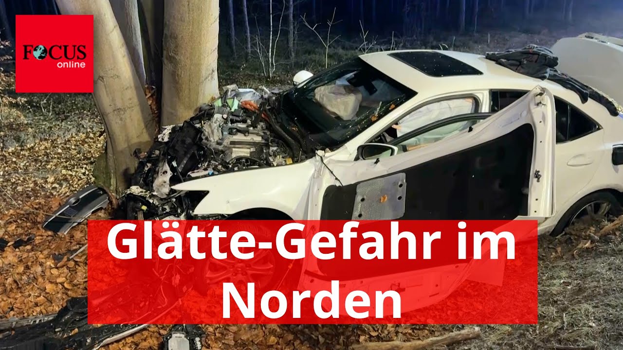 Gl&auml;tte-Gefahr im Norden: Auf den Stra&szlig;en kracht es am laufenden Band