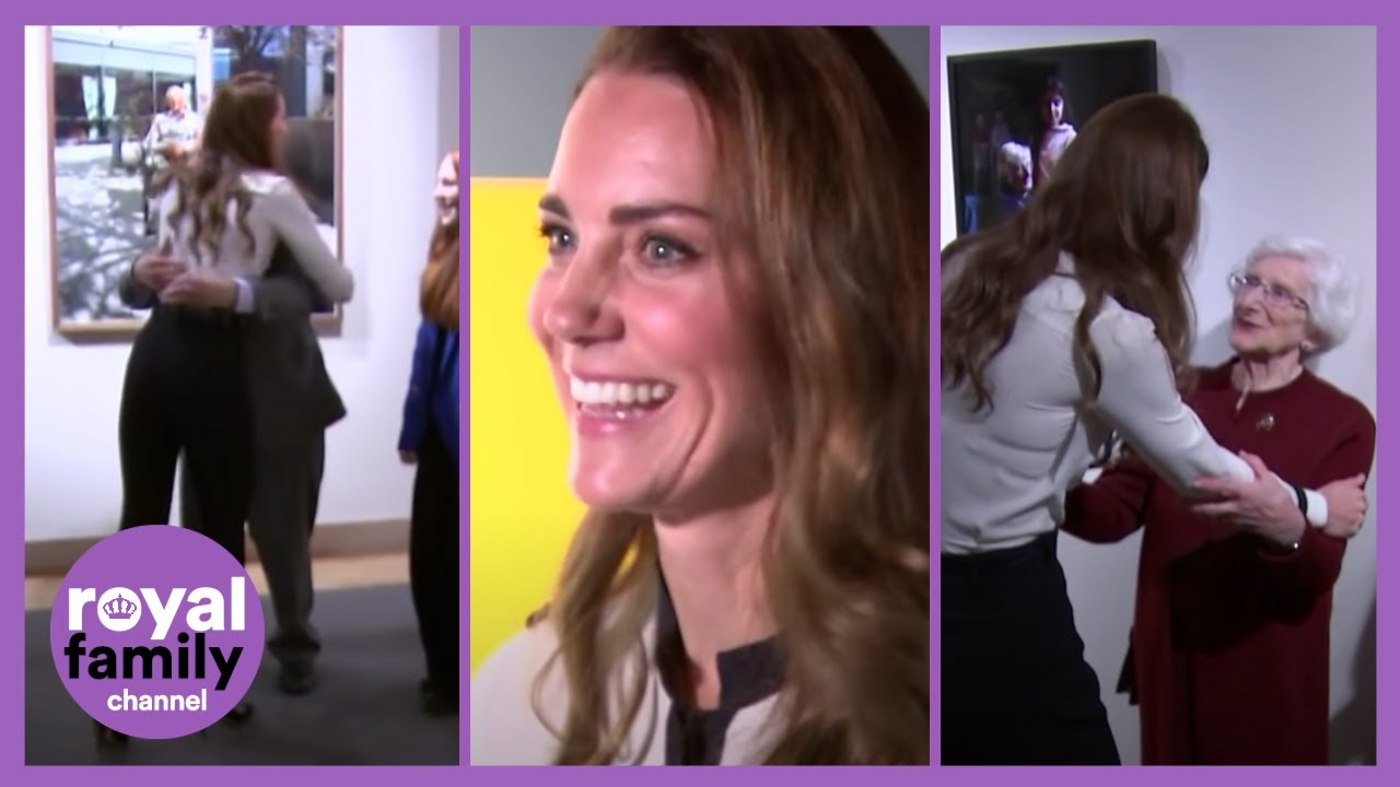 Kate Hugs Holocaust Survivors at Imperial War Museum