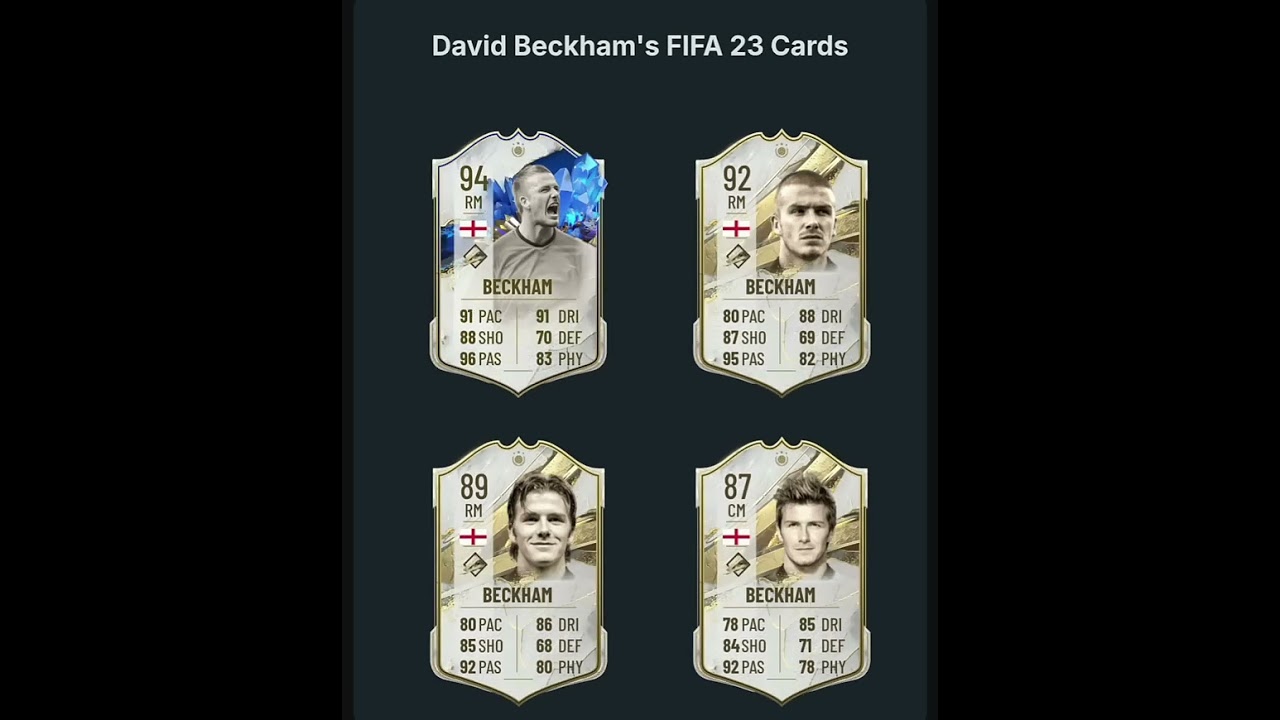 This is Every Single David Beckham FIFA Ultimate Team Cards Every in The History of FC 26 To FIFA
