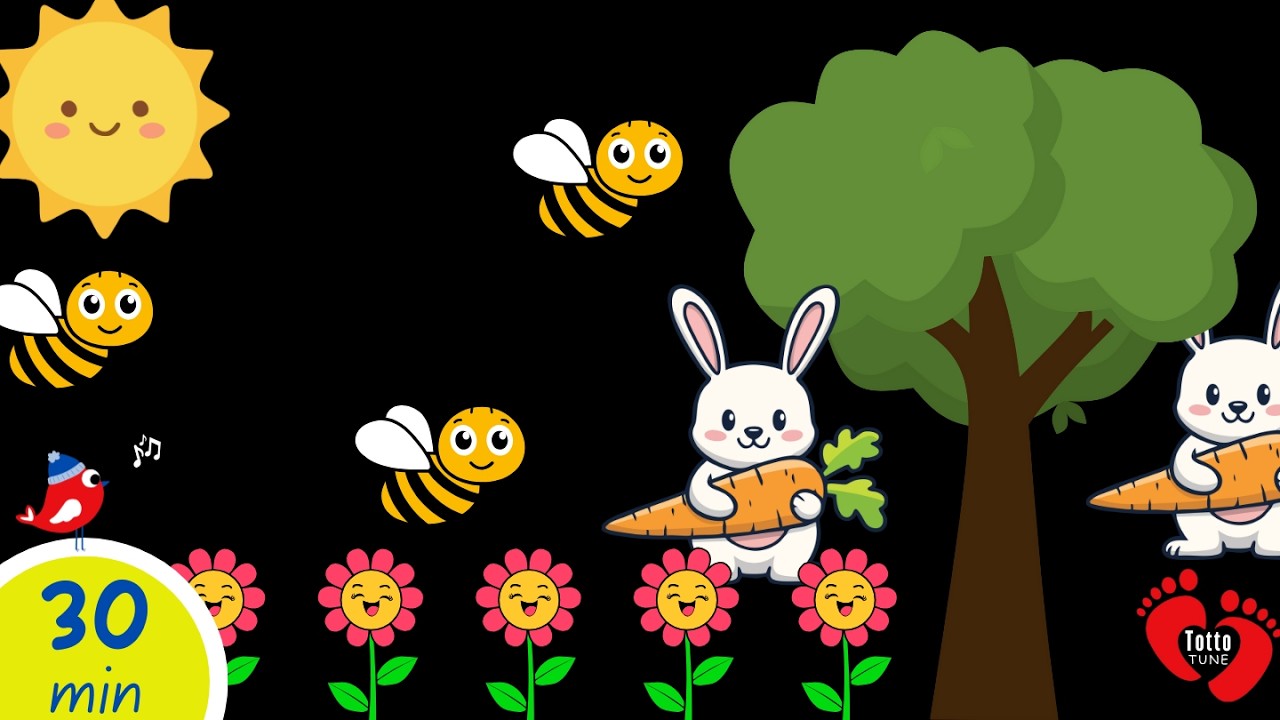 aby Sensory Musical Bees 🐝 | High Contrast Calm Visuals for Babies