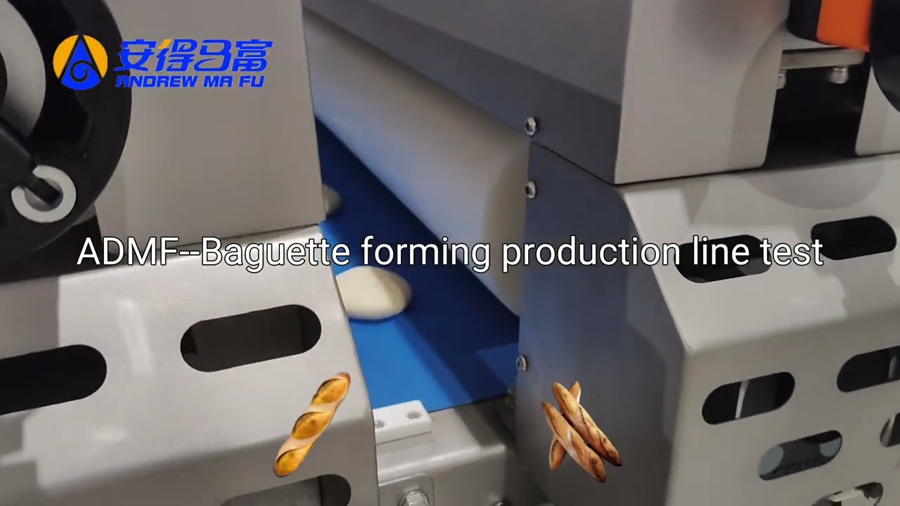 Baguette forming production line test  Email:sales2@andrewmafugroup.comWhatsApp:008615715036355