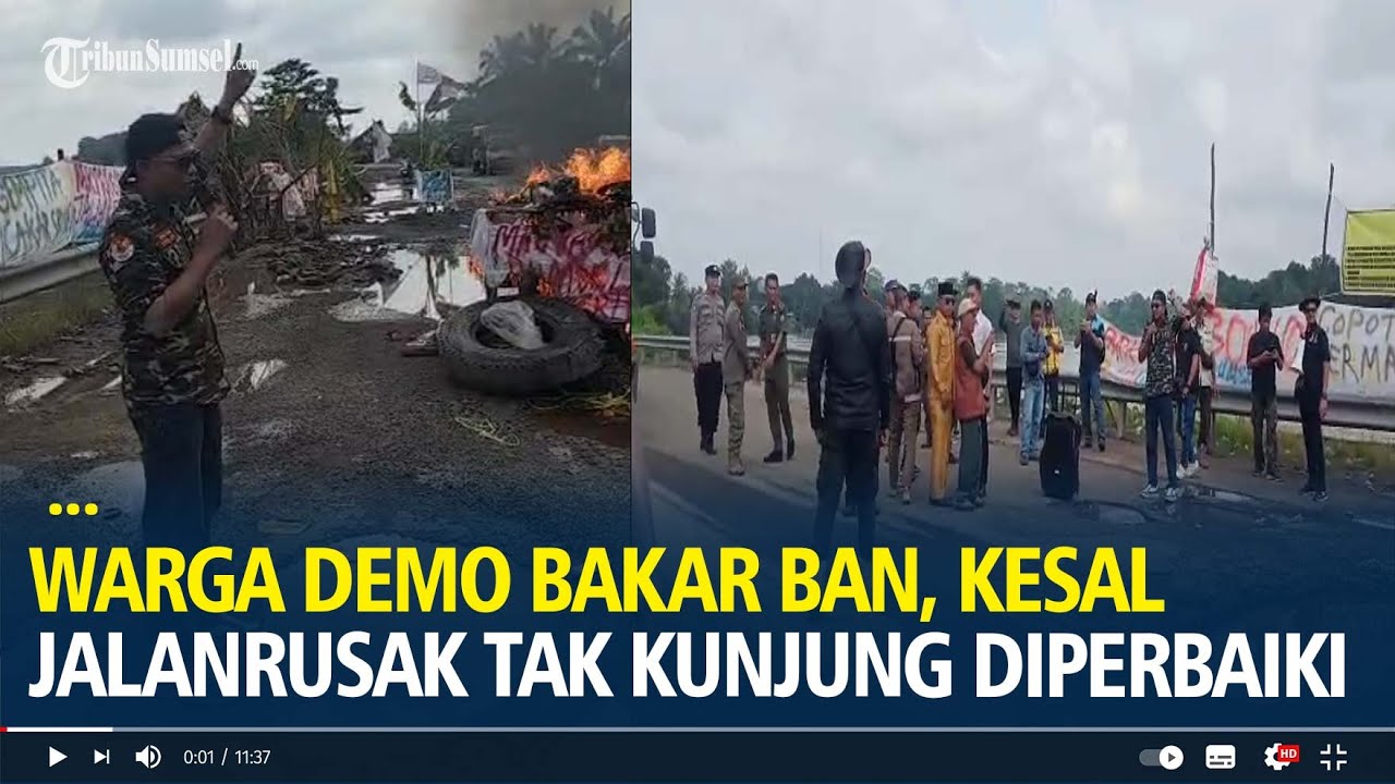 Kesal Janji Perbaikan Jalan Tak Kunjung Terlaksana, Warga Protes Hingga Bakar Ban