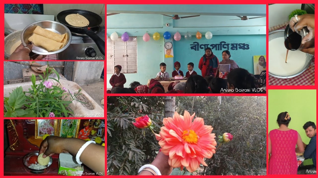 সংসারের কাজ ➕ ছেলের স্কুল ➕ বৃহস্পতিবারের পুজো🪷। ছেলে স্কুলে🏫 কিসের birthday celebrate?