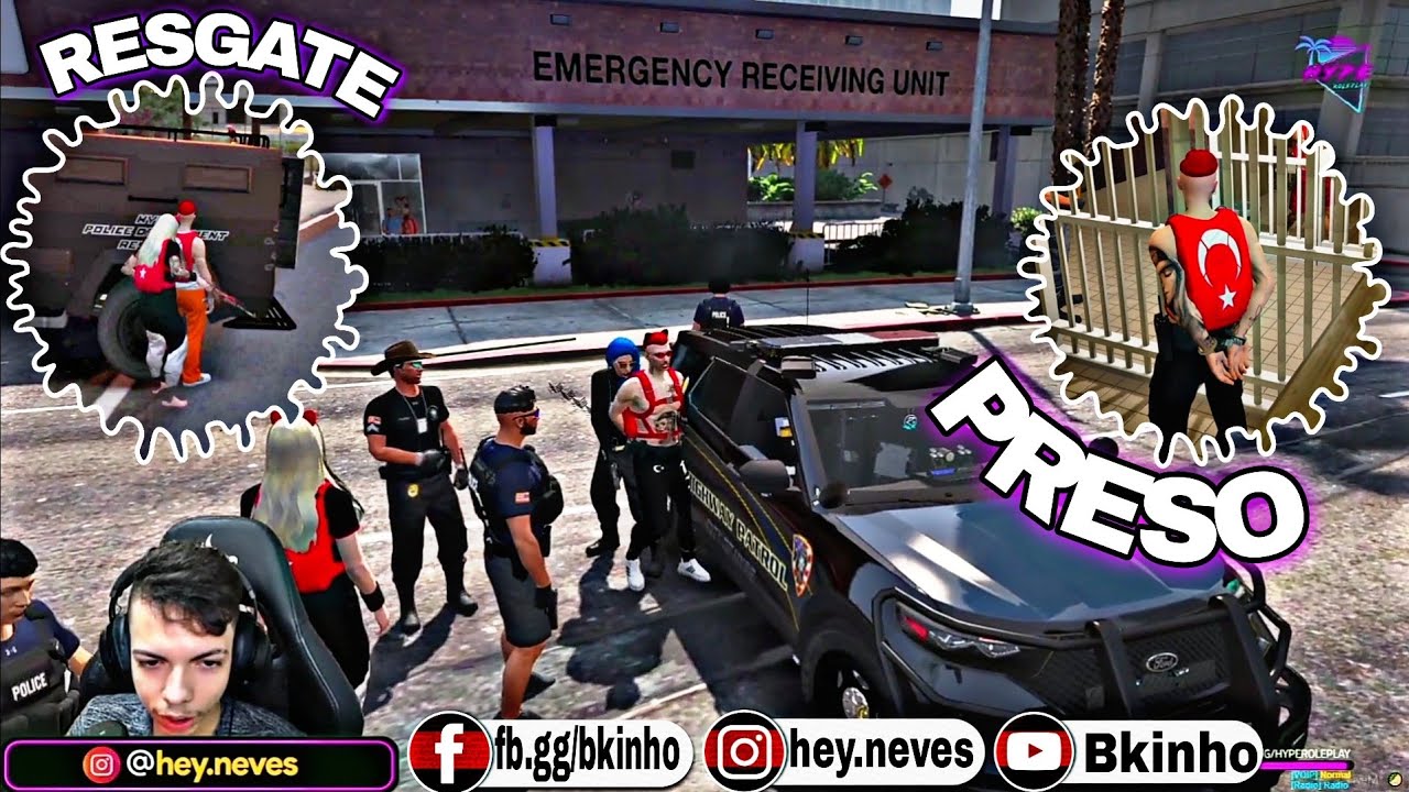 Bkinho GTA RP | ALEMÃO PRESO E RESGATADO POR SUA FAMÍLIA • HYPE MELHOR CIDADE GTA ROLEPLAY
