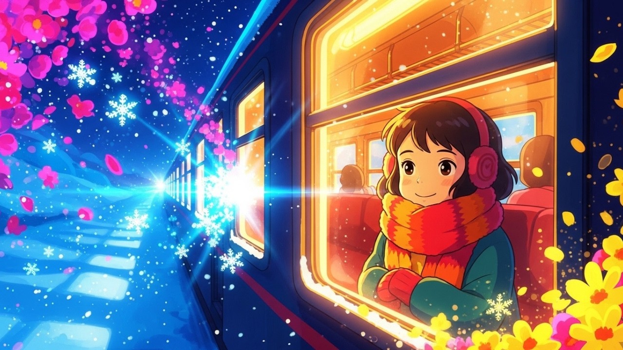 From the First Snow to the Last Bloom — Healing Moments on a Winter Train | Animation
