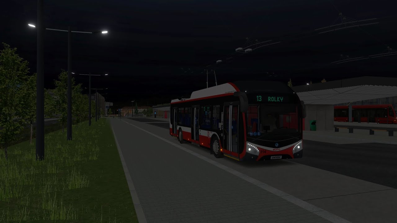 SIMT simulátor linka 13 hlavní nádraží - Rolky ( Škoda 32Tr MDPO Opava )