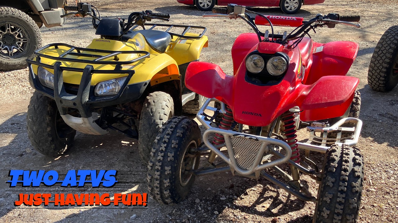 Two ATVs Just Having Fun: Honda 400EX and Recon Action!
