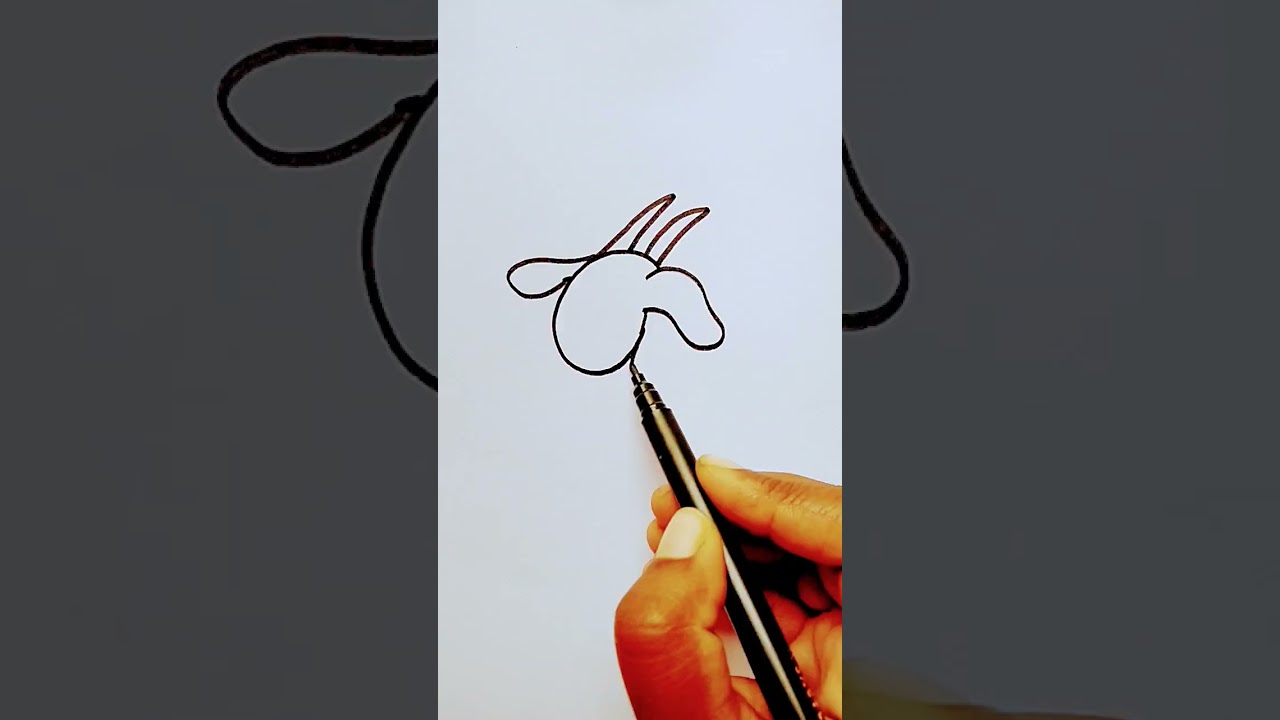 Cute baby Goat 🐐 easy drawing #shorts#viral shorts#satisfying drawing