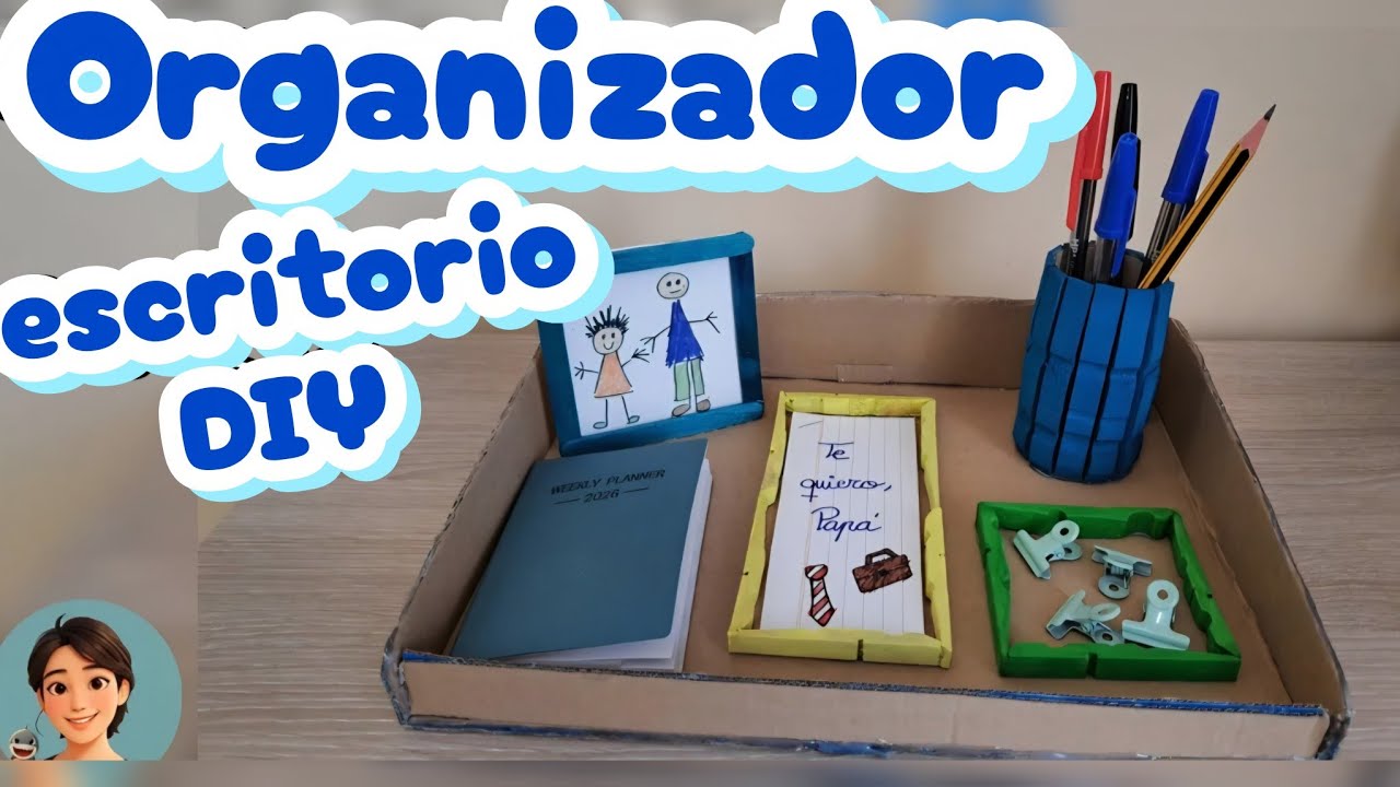REGALO para el DÍA del PADRE 💙 | ORGANIZADOR ESCRITORIO DIY FÁCIL | Father's Day Desk Organizer