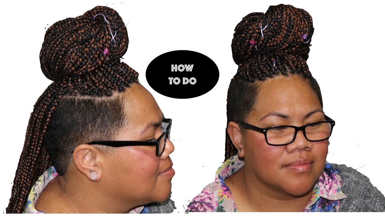 BOX BRAIDS WITH SHAVED SIDES