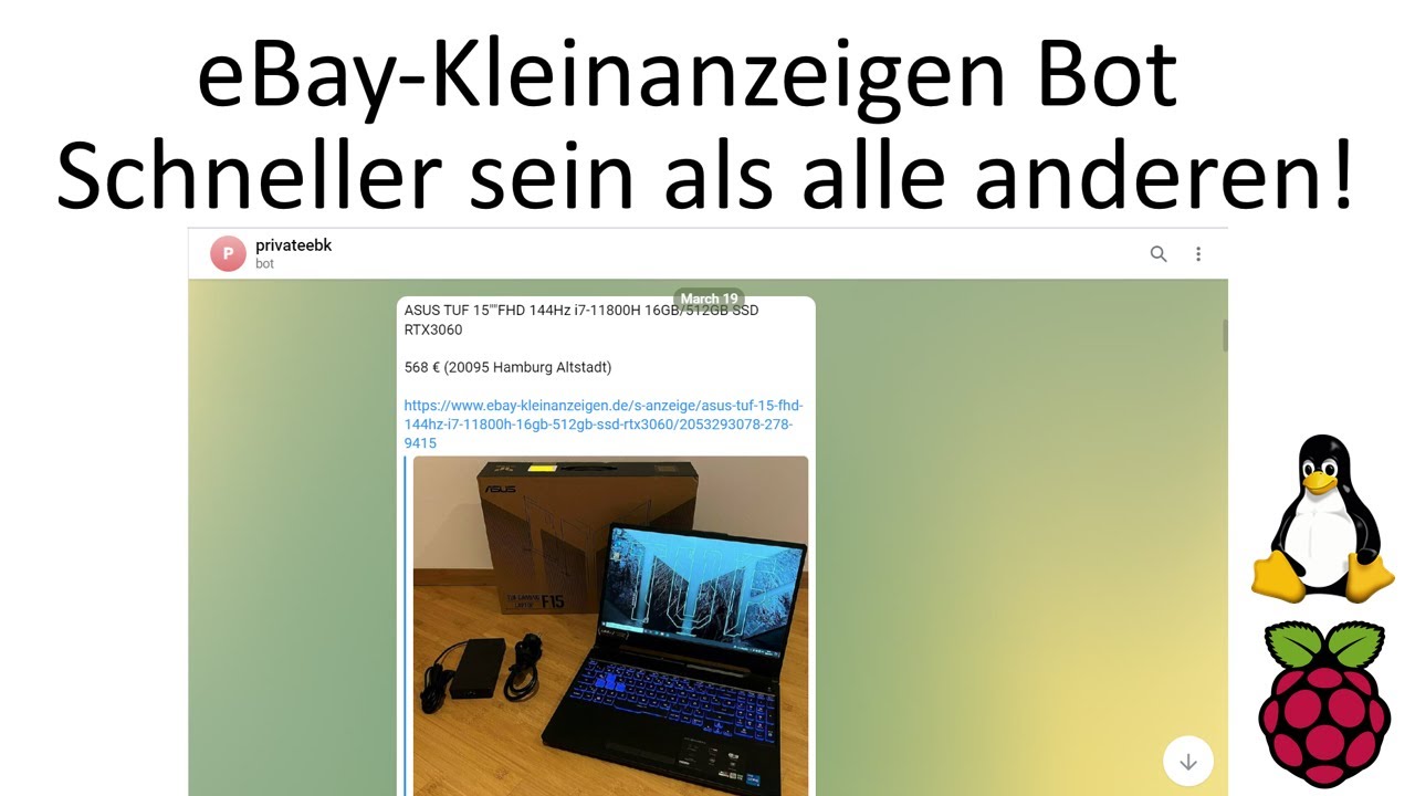 ebayKleinanzeigenAlert Bot - Neue Kleinanzeigen als erster sehen! (Linux)