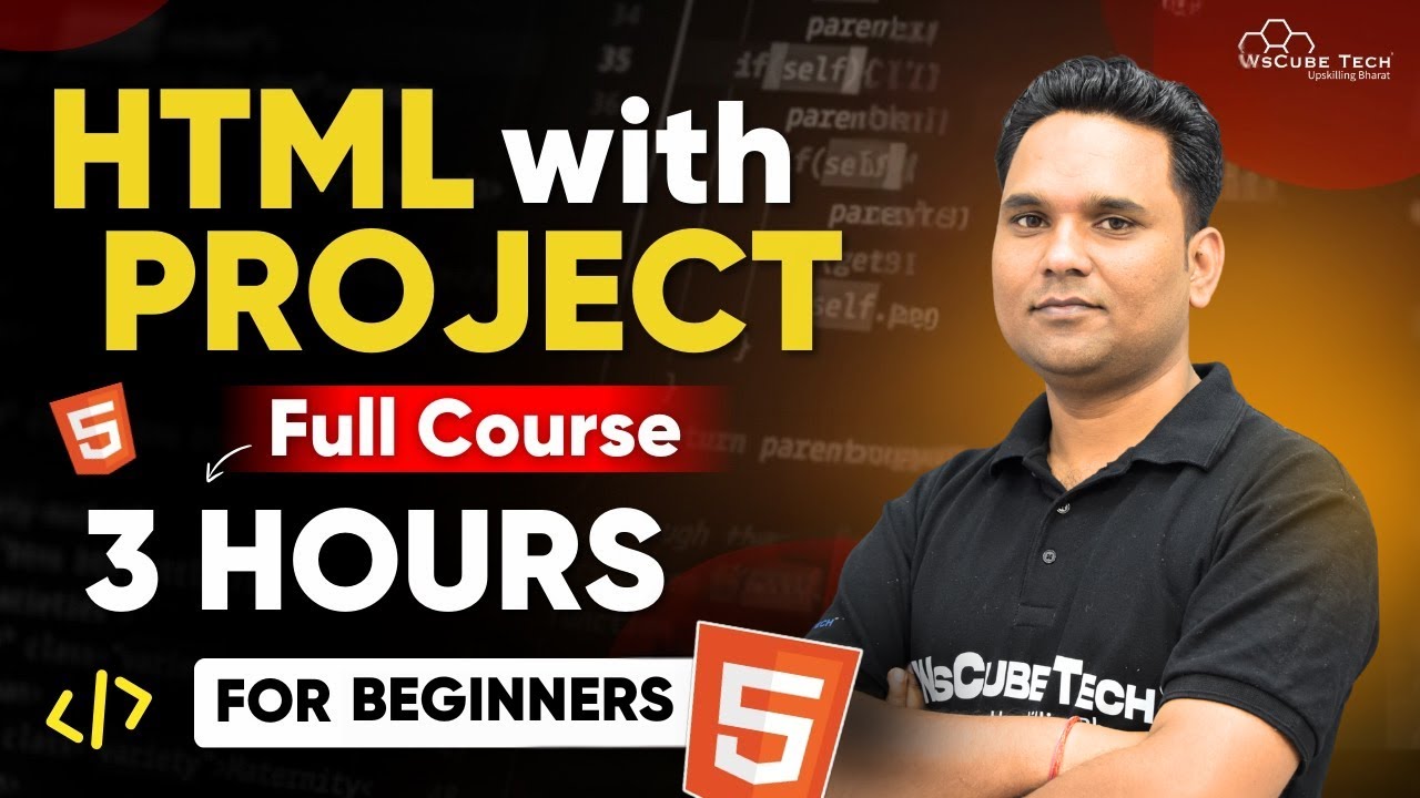 HTML Full Course for Beginners in HINDI | Learn HTML with Projects in 3 Hours [2026]
