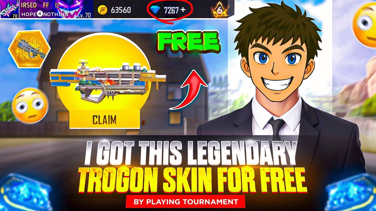 Finally🗿Got The Best Trogon Skin In Free Fire🔥By Playing Solo Tournament!🏆