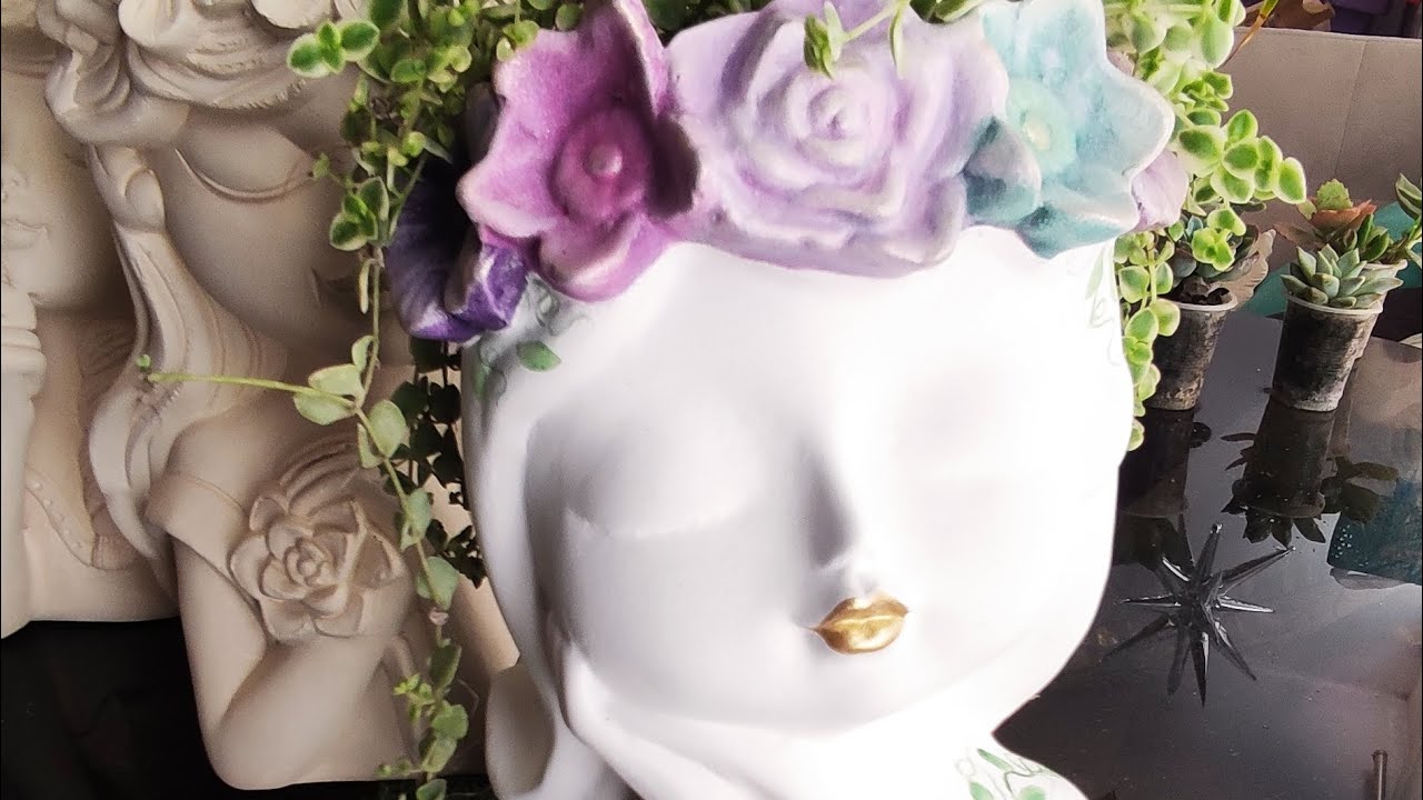 vamos a pintar un macetero de niña Soñadora, una técnica muy sencilla, elegante, ideal para negocio