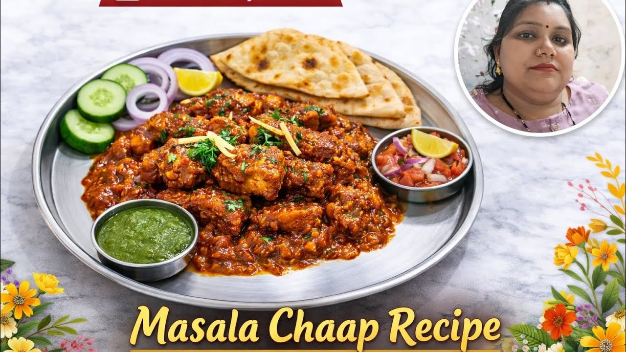ढाबा स्टाइल मसाला चाप 😋 | Easy & Tasty Masala Chaap Recipe#shortvideo #food #cookingvideo #foodlover