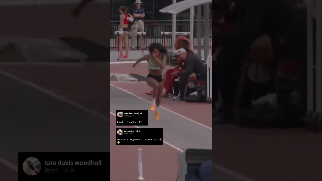 Tara Davis Woodhall front flip long jump
