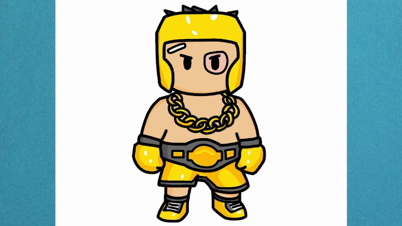 Como dibujar a Golden Gloves de Stumble Guys