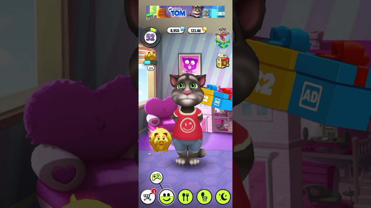 Talking Tom 😺 fun 😊 eating time 🍔🍔 new android version..039... Game play 