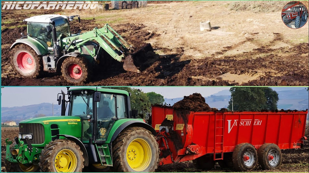 JOHN DEERE 6630 + Vaschieri 2 assi - FENDT 720 VARIO + FENDT CARGO 5X85 | LETAMATURA | DG GROUP