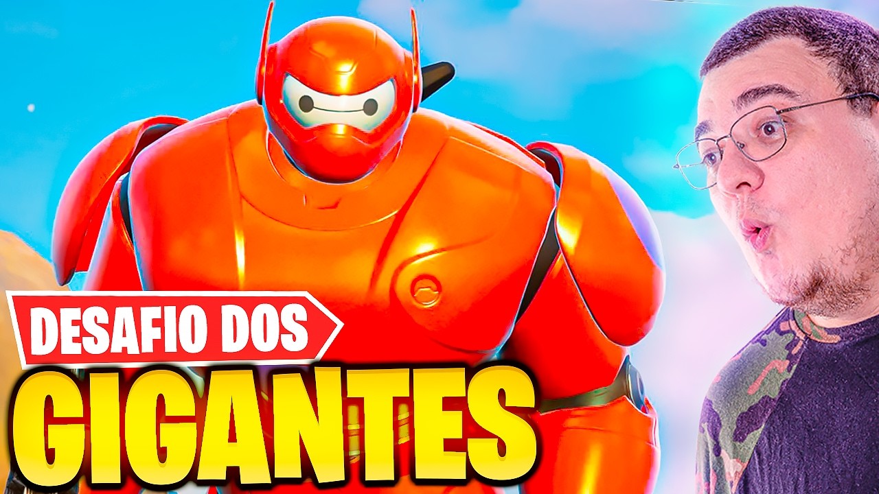 DESAFIO DA SKIN GRANDE COM DESVANTAGEM ! 😱🔥 JOGUEI COM O BAYMAX NO FORTNITE!