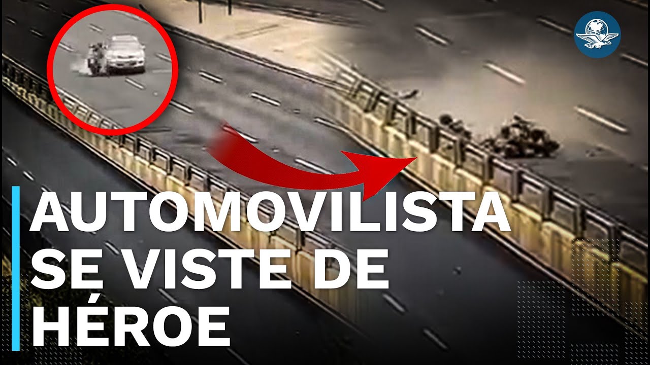 &iexcl;Automovilista justiciero! Arrolla a motorratones que lo asaltaron en la carretera 57