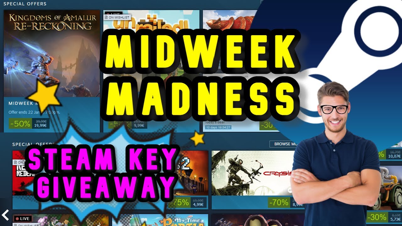 + Midweek Madness on Steam  + Double Steam Key Giveaway + Volcanoids, Amalur, EA Play, Tinkertown +