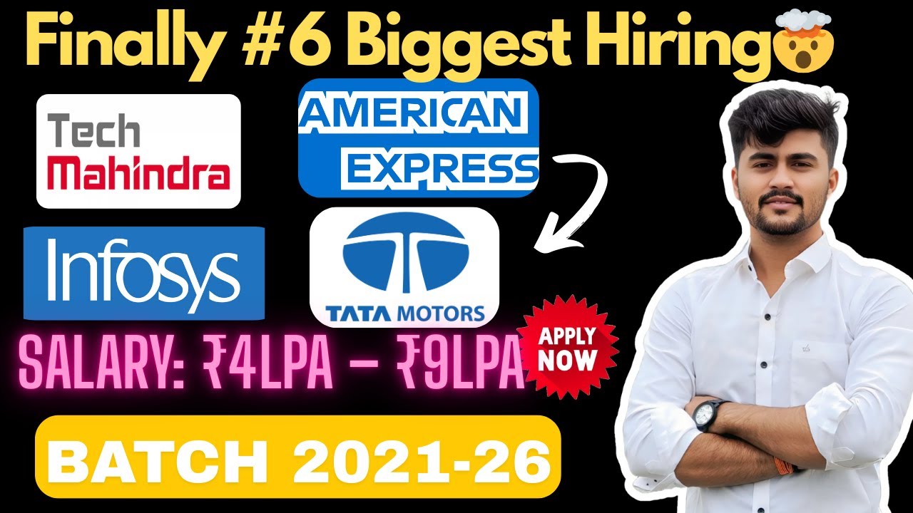 6️⃣ Finally #6 Biggest Hiring 😱 | Infosys + Tata Motors | Salary ₹4–9 LPA