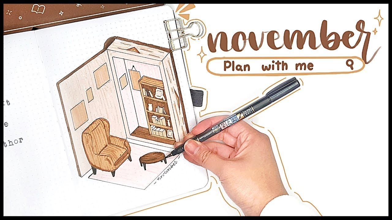 November 2021 Bullet Journal Setup PLAN WITH ME - Reading Corner Theme