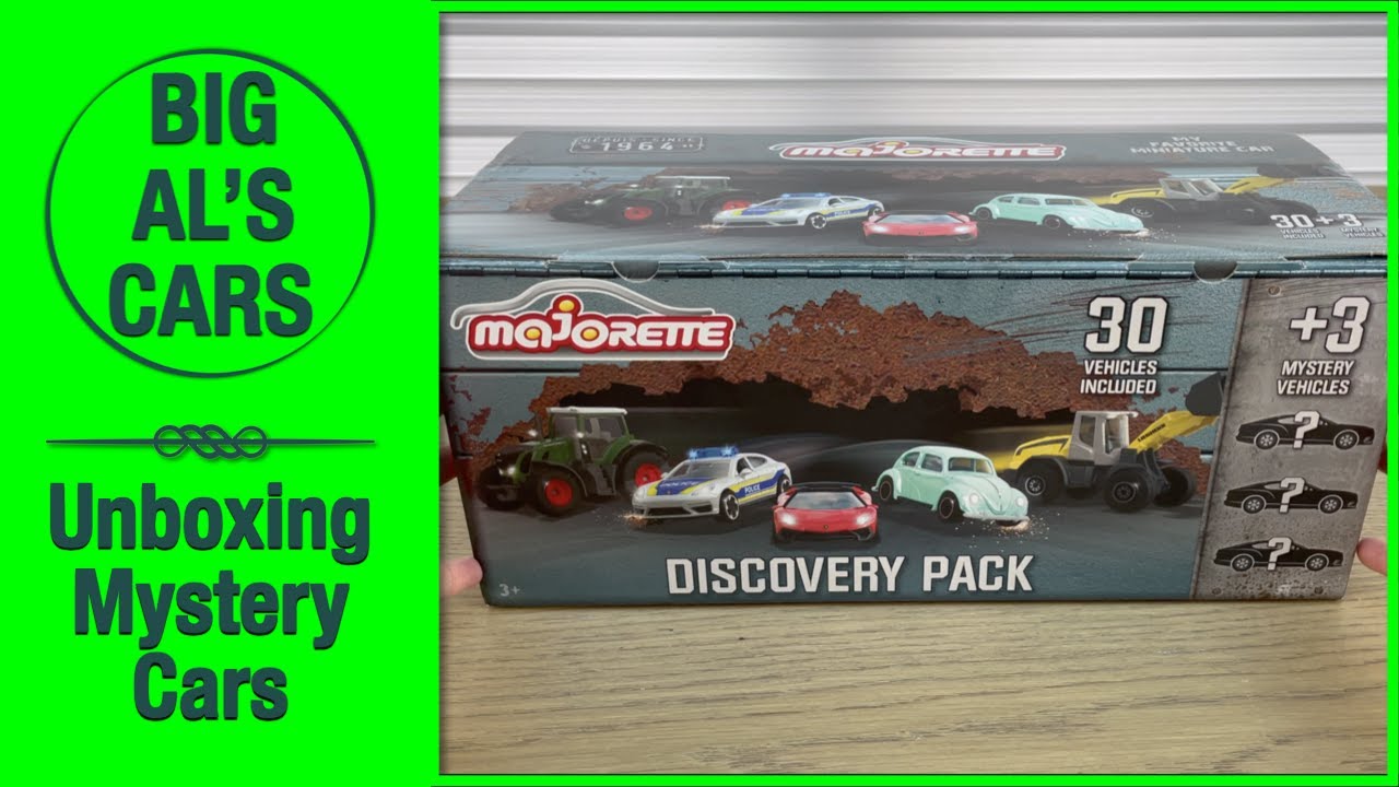 Unboxing mystery car, majorette discovery pack 30 vehicles plus 3 mystery vehicles, 4K video