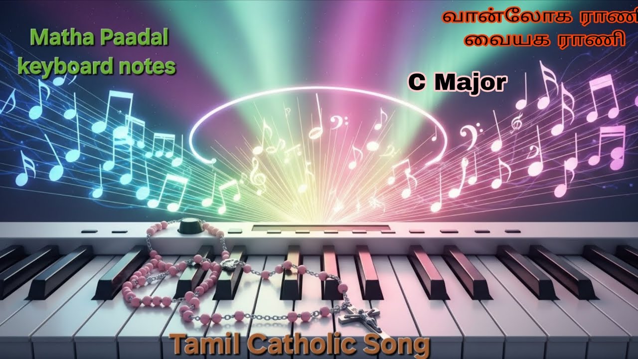 வான்லோக ராணி வையக ராணி keyboard notes #keyboard #notes #catholic #music #notation #matha #piano 