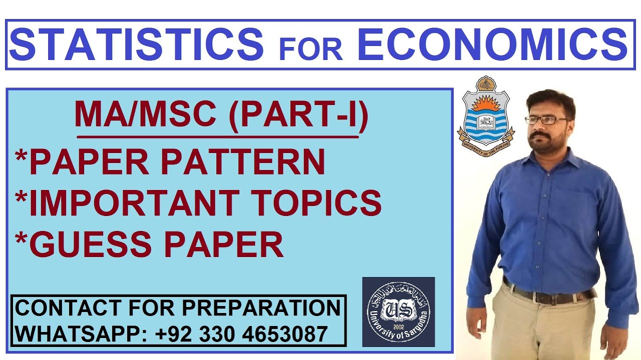 Statistics for economics || MA Economics || Paper pattern & important topics (Complete guide)