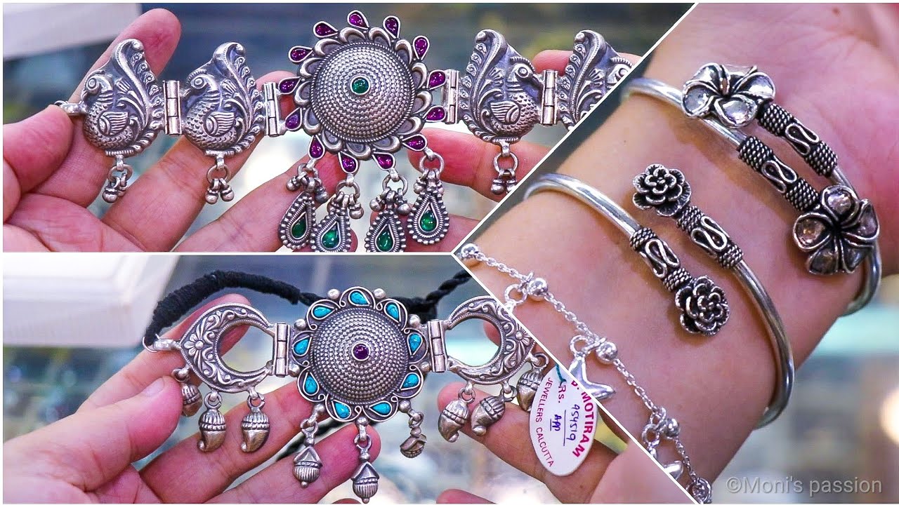ইন্ডিয়ান সিলভার চোকার,নেকলেস,নাকফুল,ব‍্যাঙ্গেল,ব্রাসেলেট,চুড়ির কালেকশন |Silver Jewellery From Rs 300