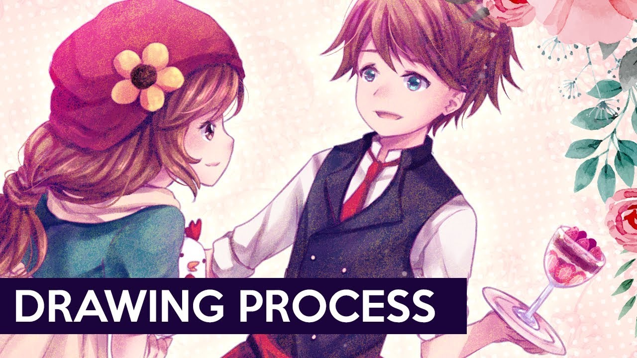 【PaintTool Sai】Story of Seasons: MC x Raeger- Drawing Process