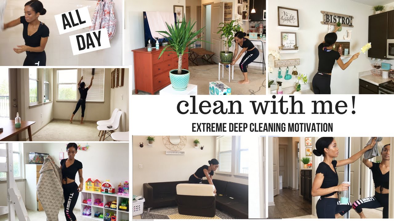 ALL DAY CLEAN WITH ME // CLEANING ROUTINE SAHM // CLEANING MOTIVATION