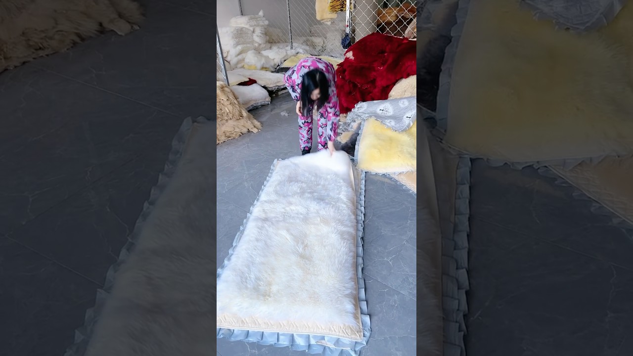Original fur sheep skin carpet，healthy and comfortable.