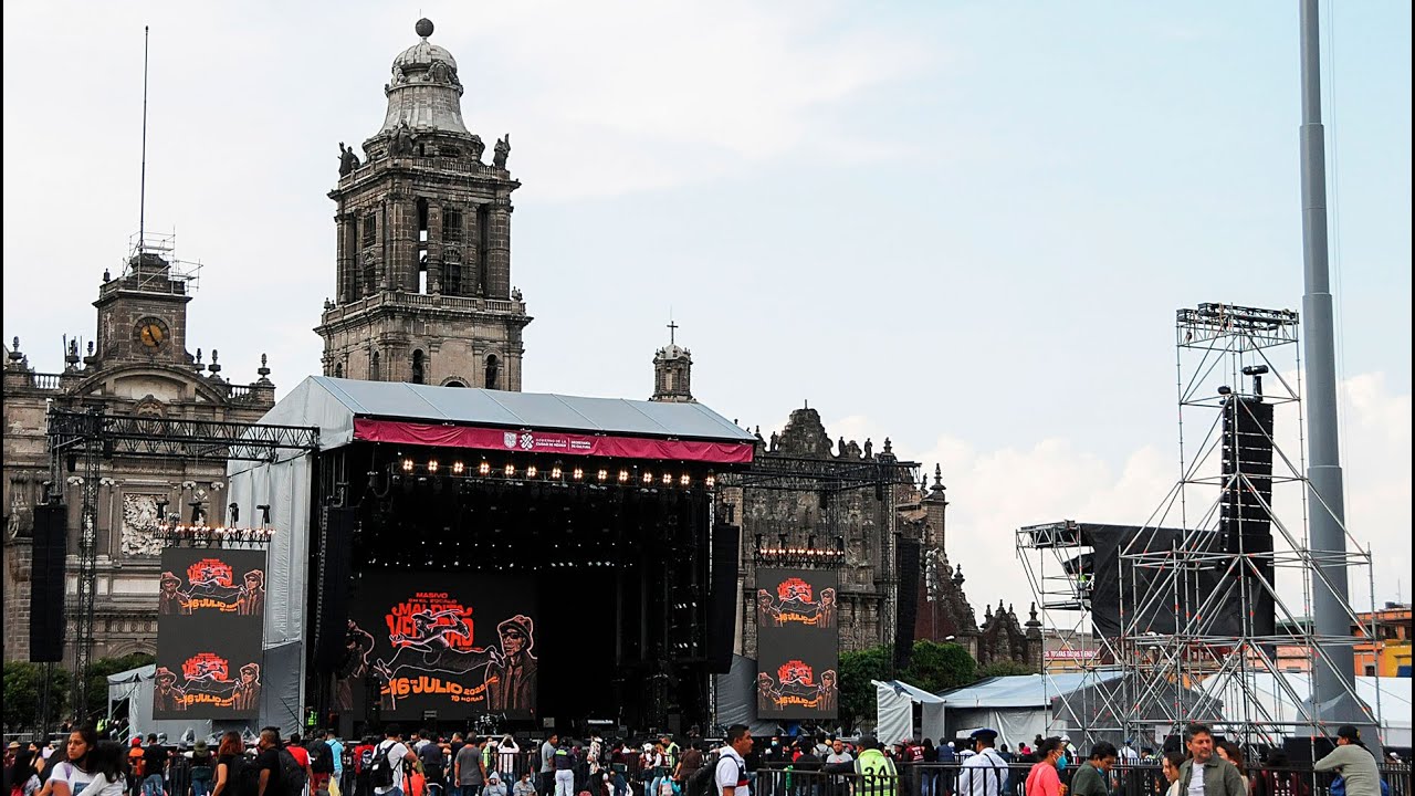 Maldita Vecindad. Montaje del Concierto en el Zócalo. (Timelapse - Hyperlapse - 360º) Julio 2022