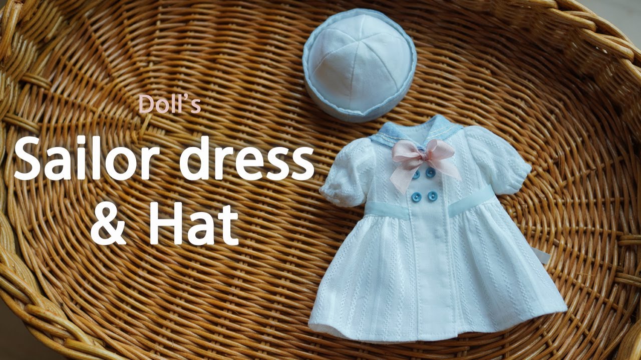 인형옷만들기 마린원피스와 모자 / sewing tutorial : Sailor dress & hat / Paola reina blythe