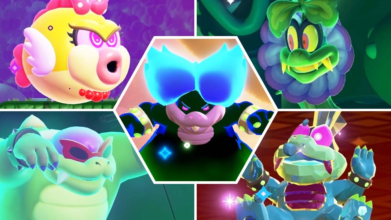 Super Mario Bros. Wonder Meetup In Bellabel Park DLC - All Koopaling Boss Fights (No Damage)